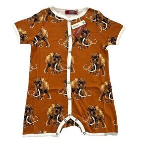 NWT Milkbarn Woolly Mammoth Organic Cotton Shortall Unisex Size 12-18 Months
